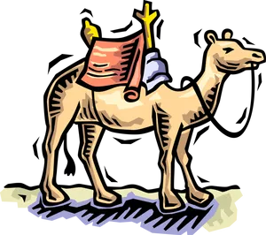 Colorful Cartoon Camel PNG Image