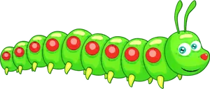 Colorful Cartoon Caterpillar PNG Image