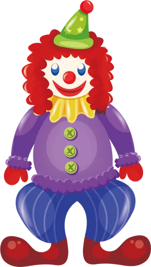 Colorful Cartoon Clown Illustration PNG Image