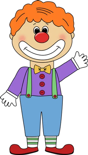 Colorful Cartoon Clown Illustration PNG Image