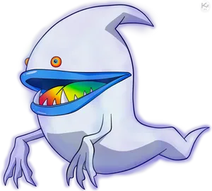 Colorful Cartoon Ghost Character PNG Image