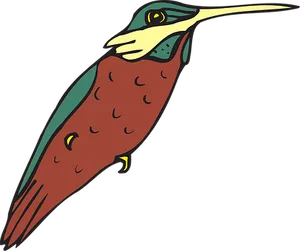 Colorful Cartoon Hummingbird PNG Image