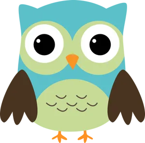 Colorful Cartoon Owl Illustration PNG Image