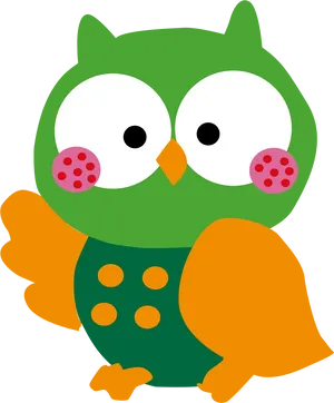 Colorful Cartoon Owl Illustration PNG Image