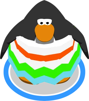 Colorful Cartoon Penguin Character PNG Image