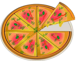 Colorful Cartoon Pizza Illustration PNG Image