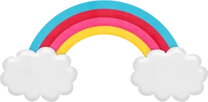 Colorful Cartoon Rainbow Clouds PNG Image