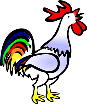 Colorful Cartoon Rooster PNG Image