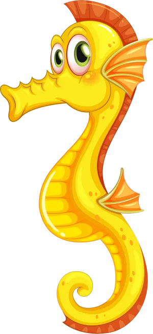 Colorful_ Cartoon_ Seahorse PNG Image