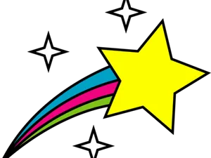 Colorful Cartoon Shooting Star PNG Image