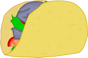 Colorful Cartoon Taco PNG Image