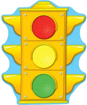 Colorful Cartoon Traffic Light Illustration PNG Image