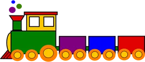 Colorful Cartoon Train Illustration PNG Image