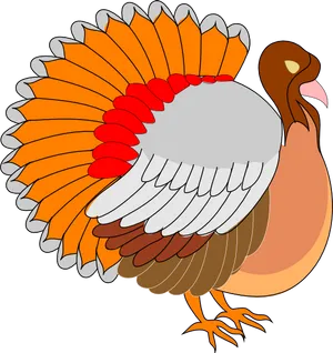 Colorful Cartoon Turkey Illustration PNG Image