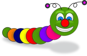 Colorful Cartoon Worm PNG Image