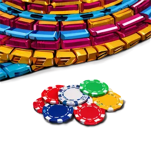 Colorful Casino Chips Stacked PNG Image