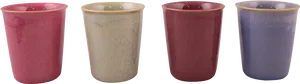 Colorful Ceramic Tumblers Set PNG Image