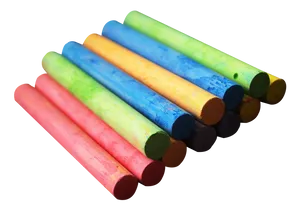 Colorful Chalk Sticks PNG Image