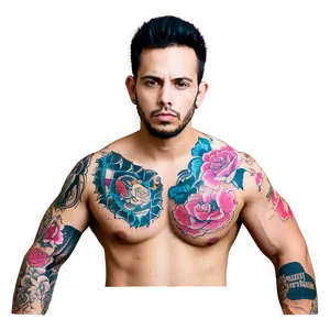 Colorful Chest Tattoo Images Png Iws13 PNG Image