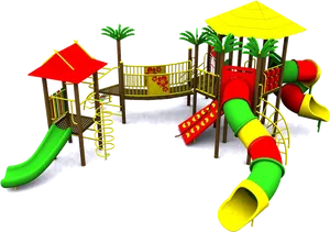 Colorful Childrens Playground Equipment PNG Image