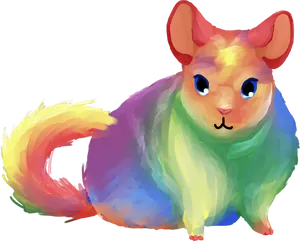 Colorful Chinchilla Artwork PNG Image