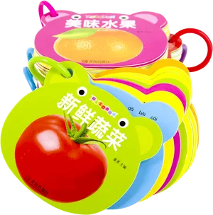 Colorful_ Chinese_ Fruit_ Flashcards PNG