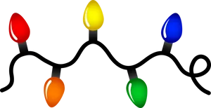 Colorful Christmas Lights Black Background PNG Image