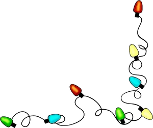 Colorful Christmas Lights Border PNG Image