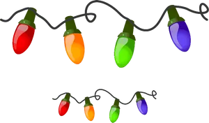 Colorful Christmas Lights Clipart PNG Image