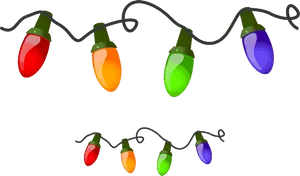 Colorful Christmas Lights Decoration PNG Image