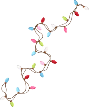 Colorful Christmas Lights String PNG Image