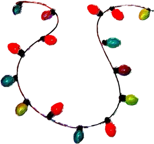 Colorful Christmas Lights String PNG Image