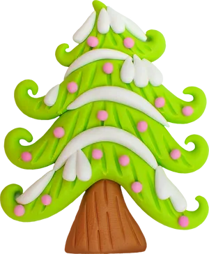 Colorful Christmas Tree Clay Art PNG Image