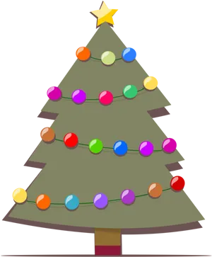 Colorful Christmas Tree Clipart PNG Image