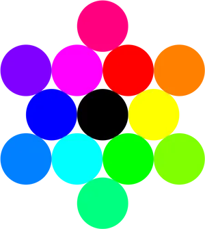 Colorful Circles Abstract Composition PNG Image