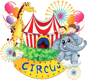 Colorful Circus Celebration PNG Image