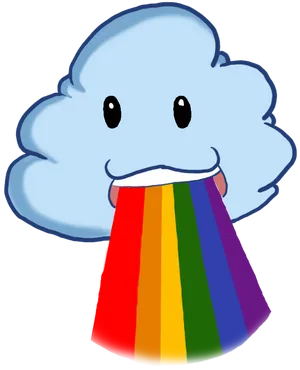 Colorful Cloud Vomiting Rainbow PNG Image