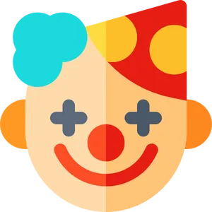 Colorful Clown Emoji Graphic PNG Image