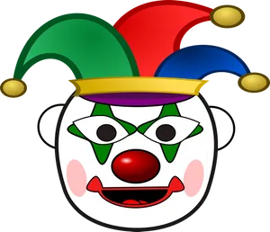 Colorful Clown Face Graphic PNG Image