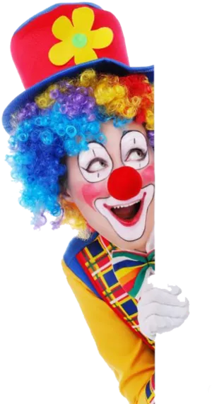 Colorful Clown Peeking PNG Image