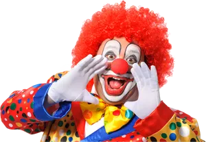 Colorful Clown With Red Nose PNG Image