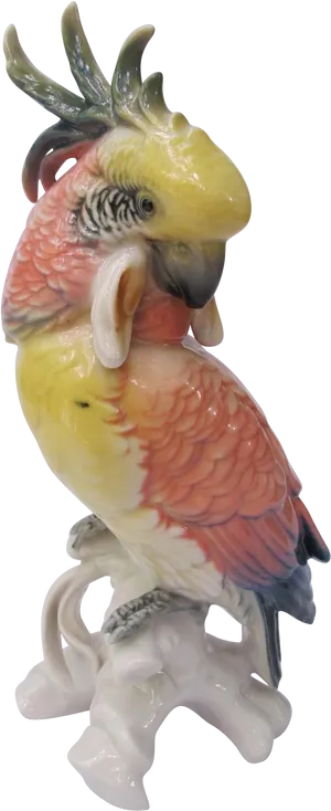 Colorful Cockatoo Figurine PNG Image