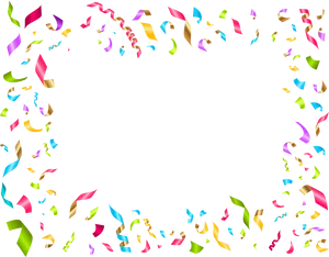 Colorful Confetti Border Background PNG Image