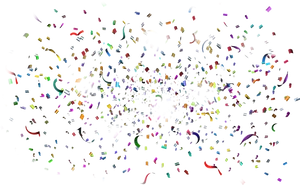 Colorful Confetti Explosion PNG Image