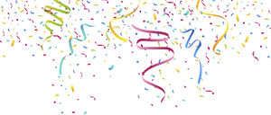 Colorful Confettiand Streamers PNG Image