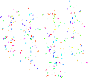 Colorful Confettion Black Background PNG Image