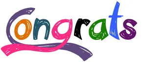 Colorful Congrats Text PNG Image