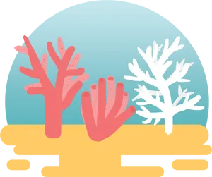 Colorful Coral Illustration PNG Image