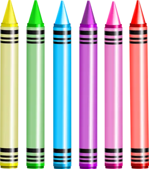 Colorful Crayons Array PNG Image