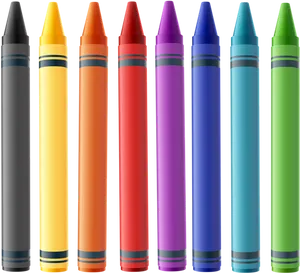 Colorful Crayons Arrayed PNG Image